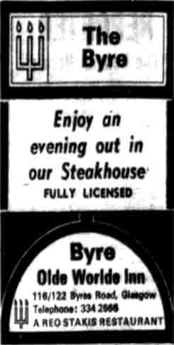 Byre Advert 1970